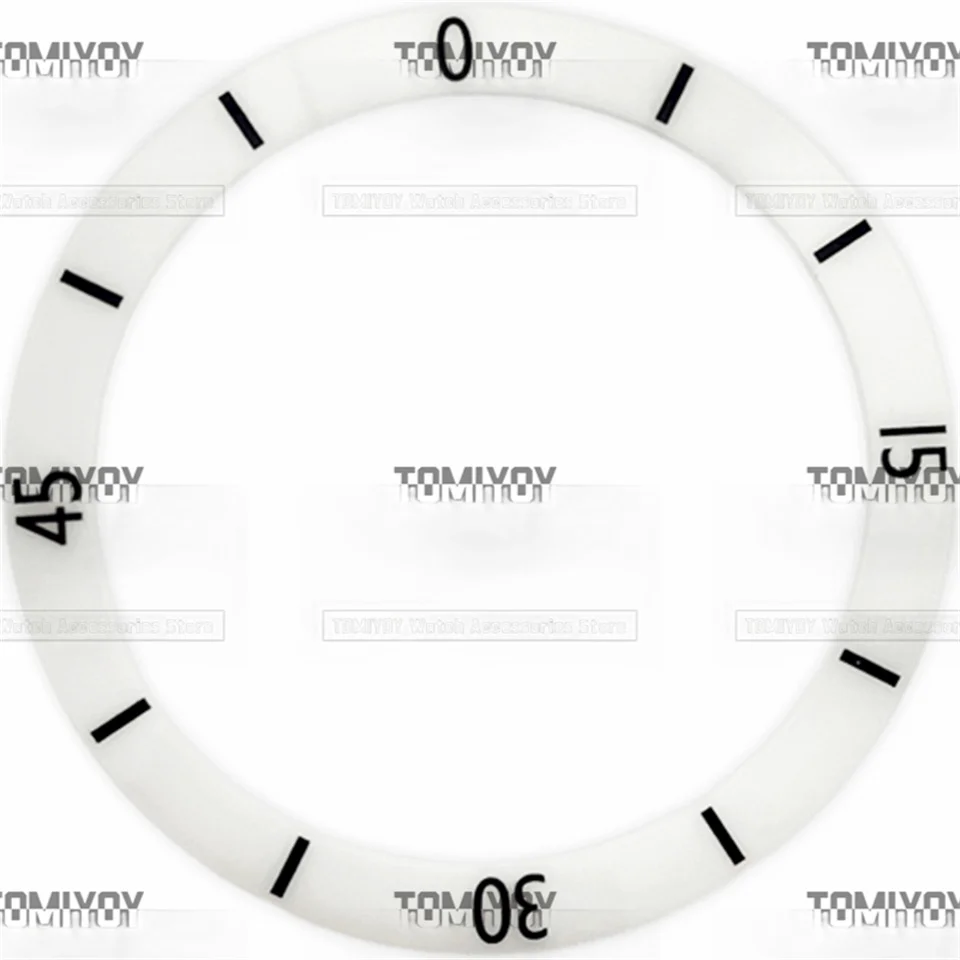 38MM×30.7MM White Black Ceramic Slanted Bezel Insert Fit for SEIKO Men's Mechanical Watch