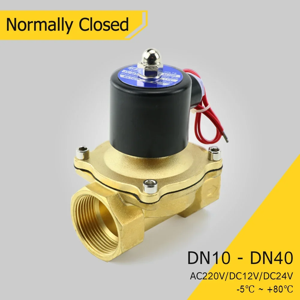 

Normally Closed Brass Electric Solenoid Valve 3/8" 1/2" 3/4" 1" DN10/15/20/25/32/40 Pneumatic For Water Oil Air 12V 24V 220V