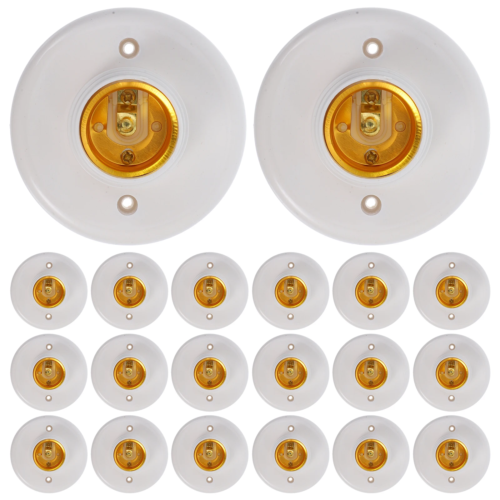 

20 Pcs E27 Screw Lamp Holder Circuit Bulb High Power Ceiling Light Socket Base White