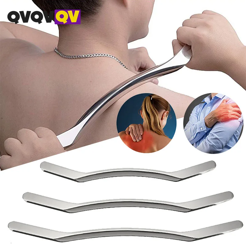 Stainless Steel Long Gua Sha Tool-Guasha Long Bar Scraping Massage Tools-Help Relieve Sore Muscles GreatSoft Tissue Mobilization