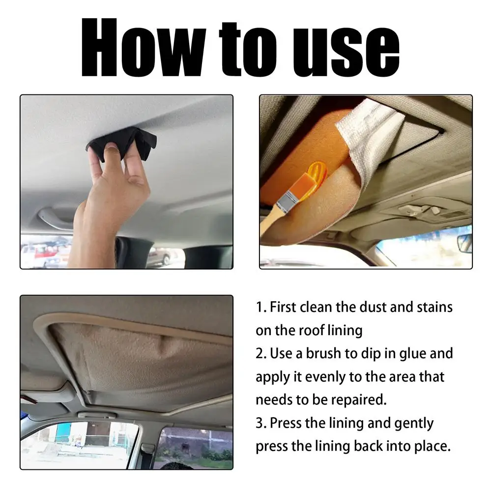 Car Roof Liner Repair Glue With Brush 100ml Fast Dry Strong Fabric Liquid Glue Adhesio Glue view 6