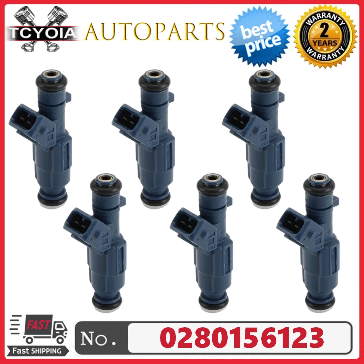 

6pcs Fuel Injectors 0280156123 3R23-AA For Ford Fairlane 2003-2005 Falcon 2002-2005 LTD 2002-2005 Territory 2004-2009 4.0L