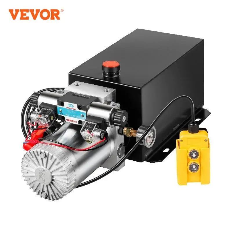 VEVOR 6 10 12 15 Quart Car Jack Hydraulic Pump Double Acting  Power Unit Steel Oil Tank Dump Trailer Crane Truck Car Lift Motor