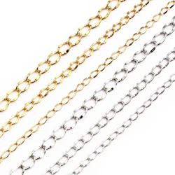 5 Meters/Lot No Fade Stainless Steel polishing Necklace Tail Chains For DIY Jewelry Findings Making Materials Handmade Supplies