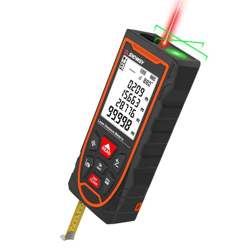 SNDWAY 3-in-1 Digital Laser Level 2 Meter Range Rangefinder with Crossing Lines Manual Tape