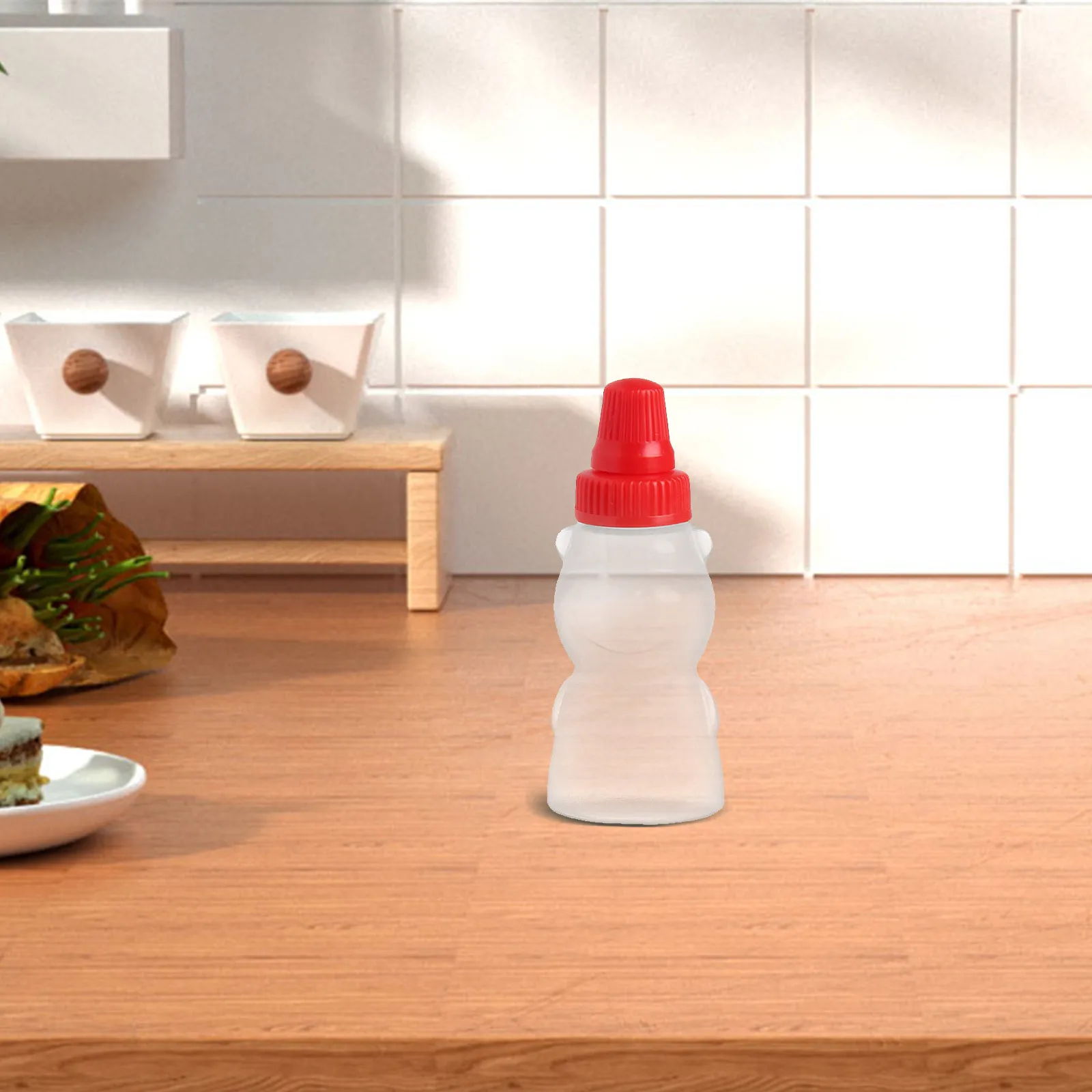 8Pcs Mini Bear Sauce Bottles Plastic Reusable Condiment Containers for Soy Sauce Ketchup Salad Dressing Outdoor Kitchen