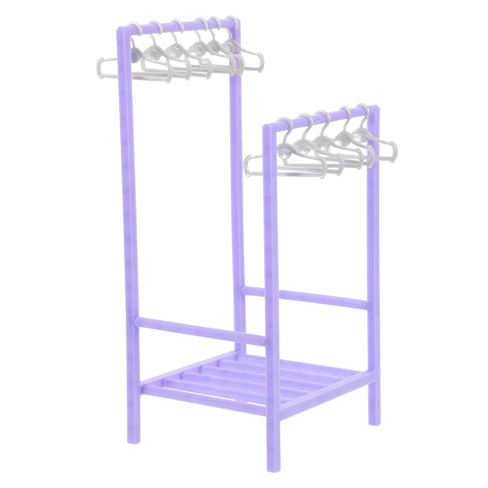 

1 set Miniature Clothes Hangers Set Realistic Dollhouse Laundry Drying Rack 30Cm Purple For Garment Storage Bedroom Balcony