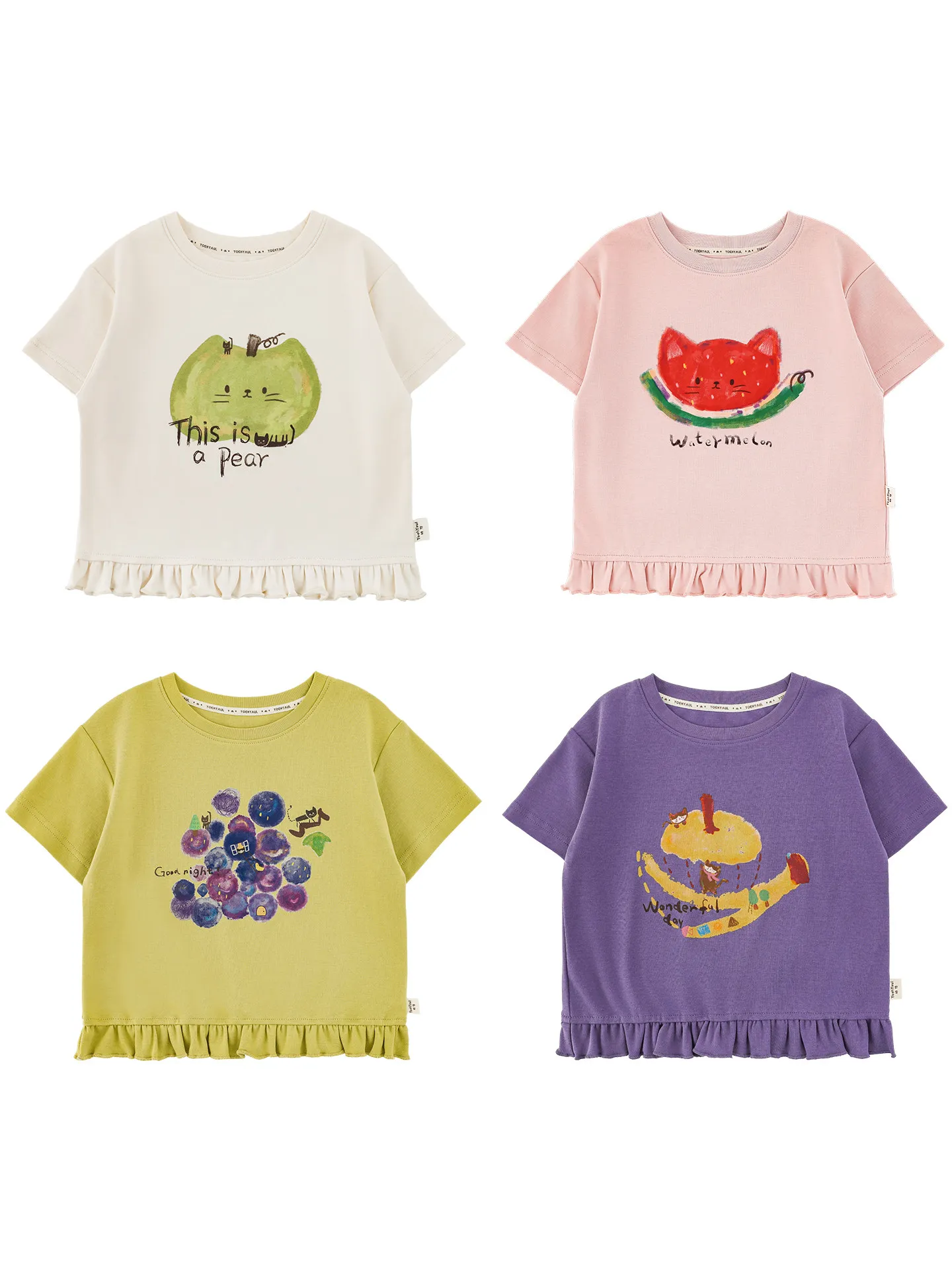 2026 New Kids Girls Summer Fruit Printed Short Sleeve T-shirt Cool Ice Feeling Breathable Versatile Casual Tops