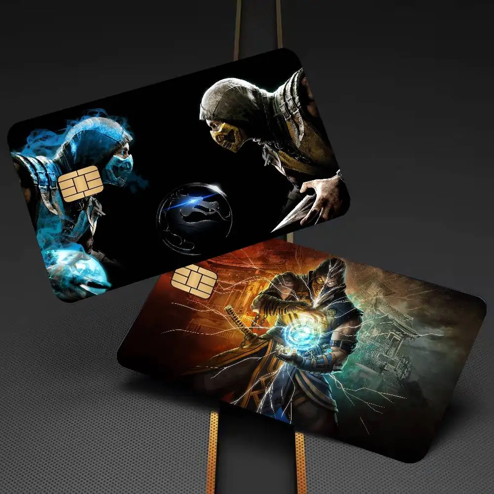 Fighting Game M-Mortal K-Kombat Anime Cartoon Bear Skin Sticker Film Tape Case For Big Credit Debit Card Front Side