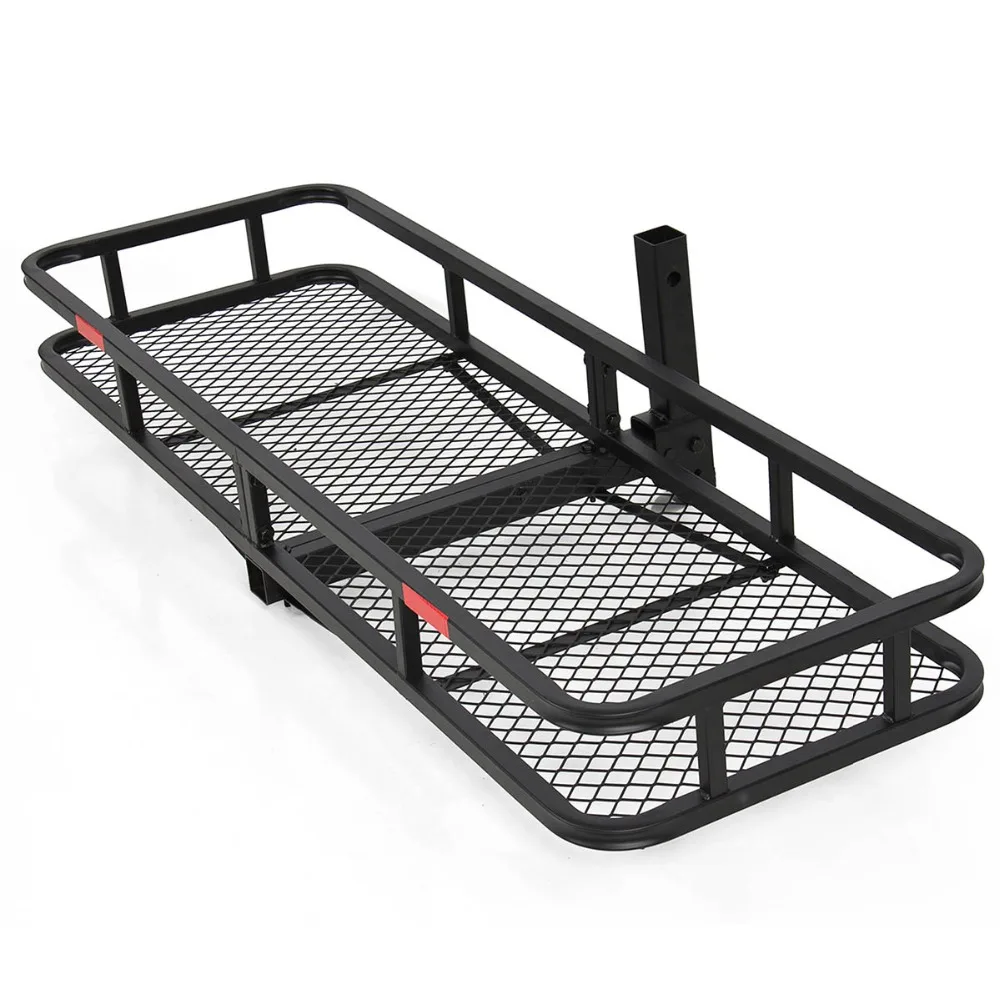 

Universal Rack Cargo Car Rear Hitch Luggage Carrier Bucket Style Steel Folding Truck