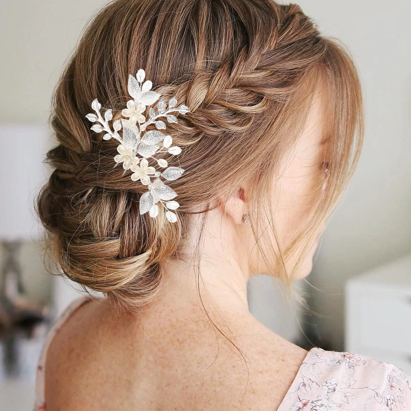 

Pearl Flower Hairpin Bridal Wedding Pins High Quality Accessories for Buns Silver Bridesmaid