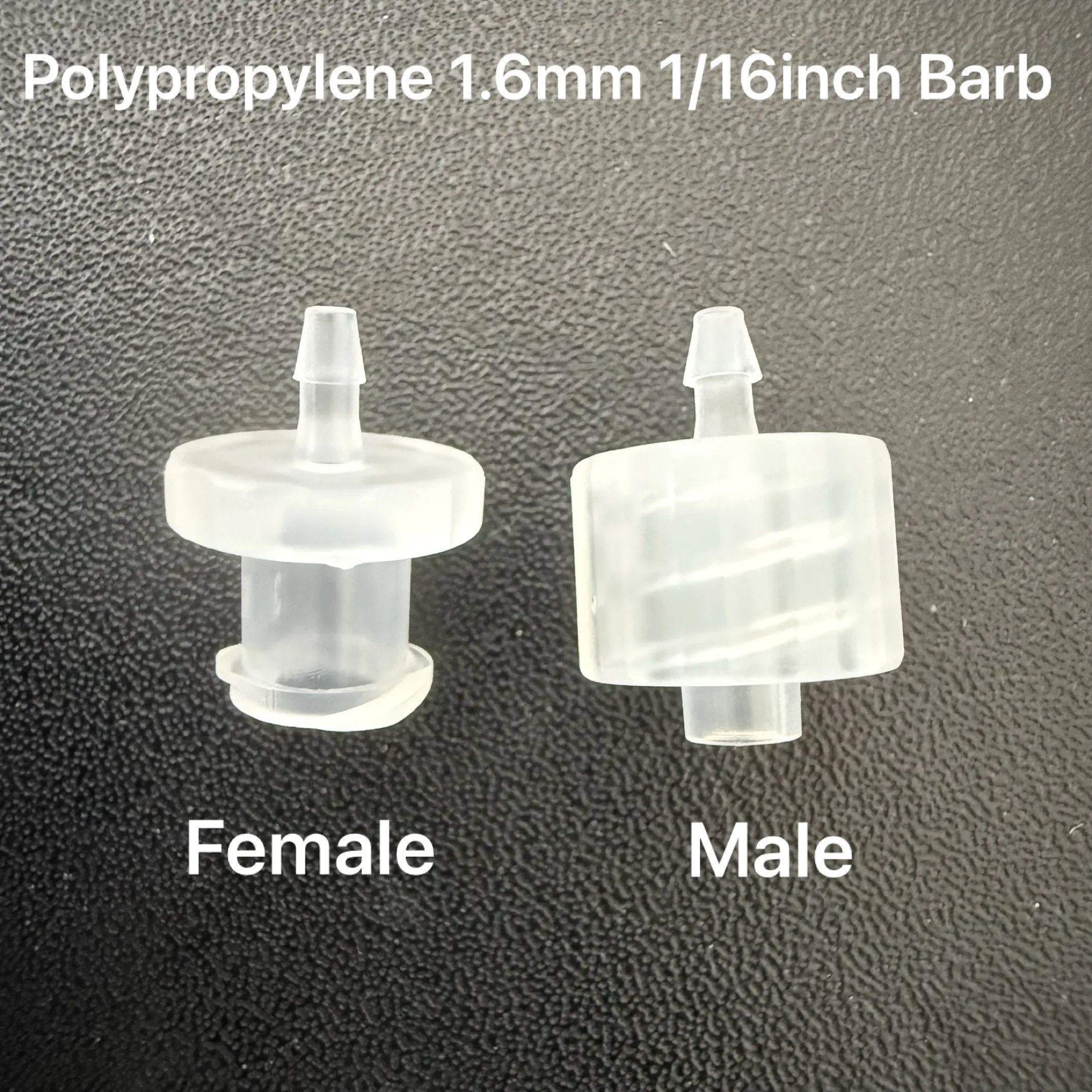 50pcs/lot 1/16inch 1.6mm-Barb Female or Male Luer Tapered Syringe Fitting (polyprop) ,Luer Lock  Tapered Connector