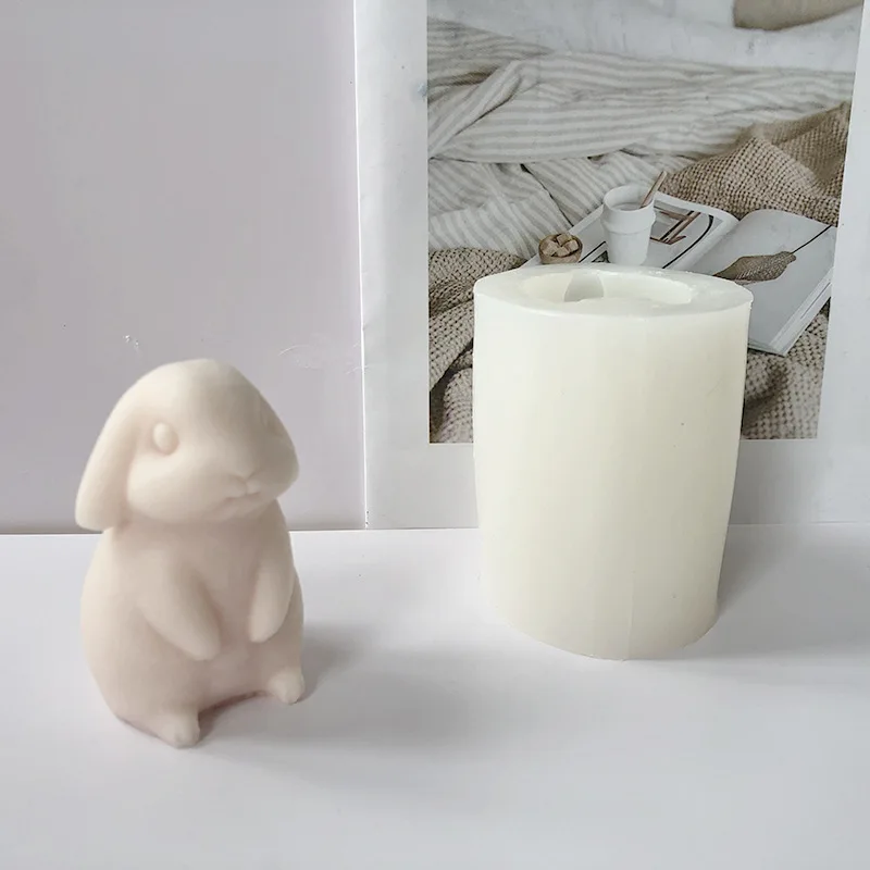 

Cute Rabbit Standing Cartoon Candle Silicone Mold DIY Little Rabbit Plaster Mold