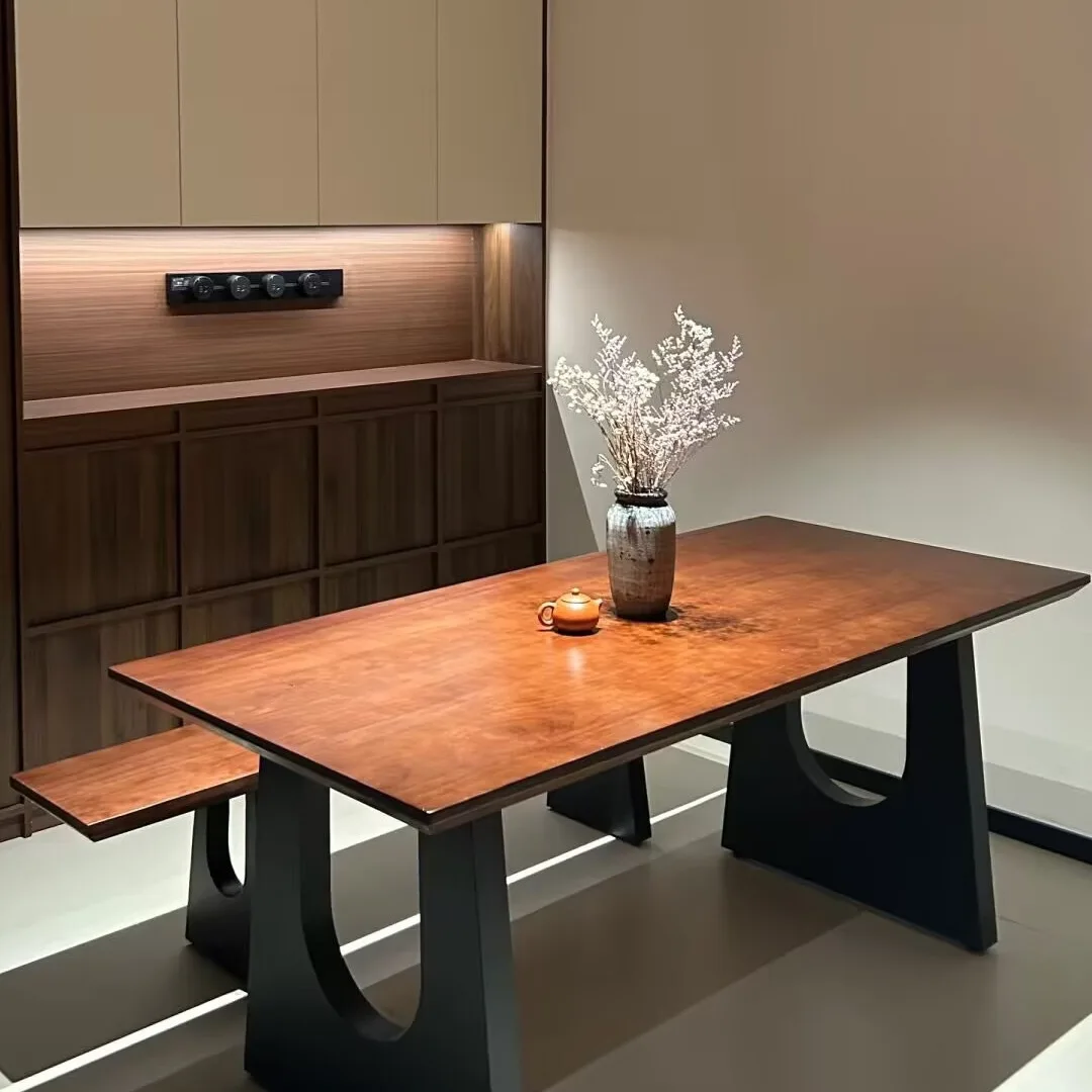 Customized long table, simple desk, household living room dining table, rectangular computer table, medieval French table