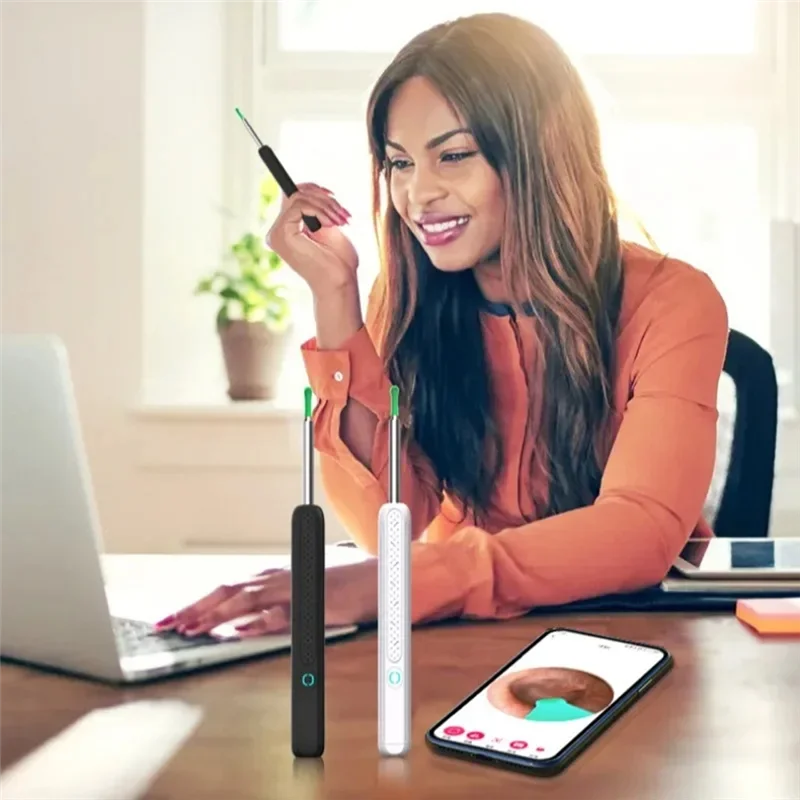 ABBZ-Luminous Bezprzewodowy Otoskop WiFi z Kamerą do Czyszczenia Uszu, Narzędzie do Usuwania Woskowiny, Inspekcja Jamy Ustnej i Zębów, Funkcje Pielęgnacji Zdrowia, Czyszczenie