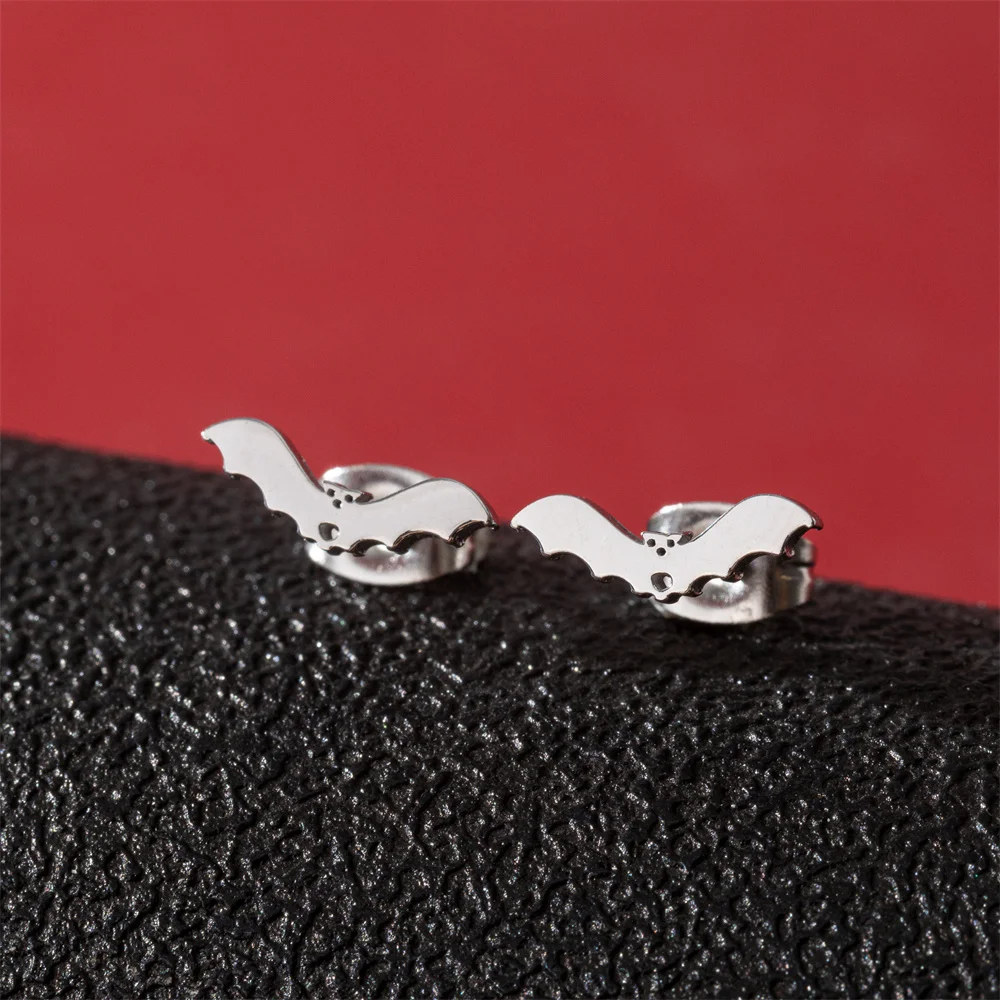 Shuangshuo Trendy Einfache Fledermaus Spinne Ohrstecker für Frauen Edelstahl Halloween Tier Ohrstecker Zubehör Schmuck Geschenk – Detail 9