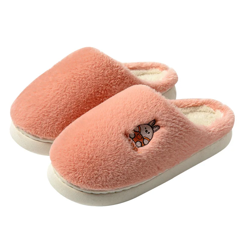 Pantoufles en peluche d'optique mignonnes pour femmes et hommes, pantoufles à fourrure à plateforme d'hiver, toboggans de dessin animé pour la maison, chaussures d'intérieur en coton floues