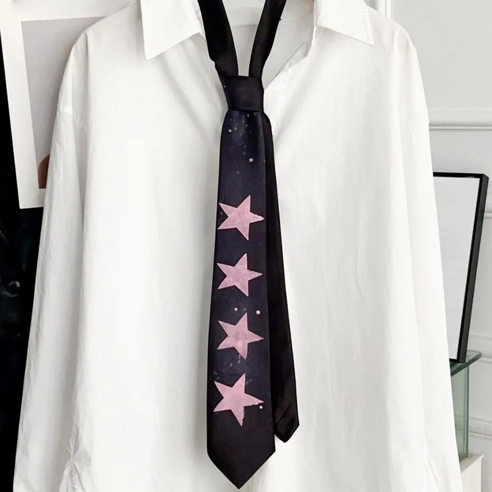 الإبداعية Y2K ستار التعادل ضيق الحلو لامعة التعادل لينة قابل للتعديل للجنسين ربطة العنق البدلة الملحقات