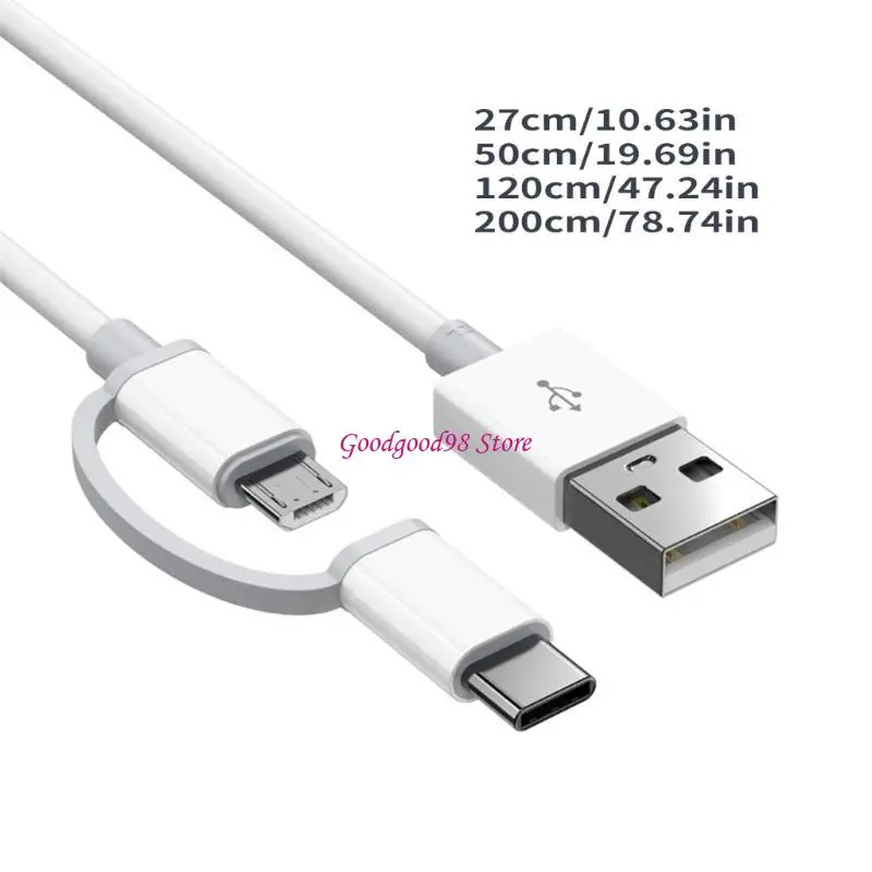 2 في 1 كابل شحن سريع لمزامنة البيانات USB مايكرو USB من النوع C إلى كابل USB للهاتف #6