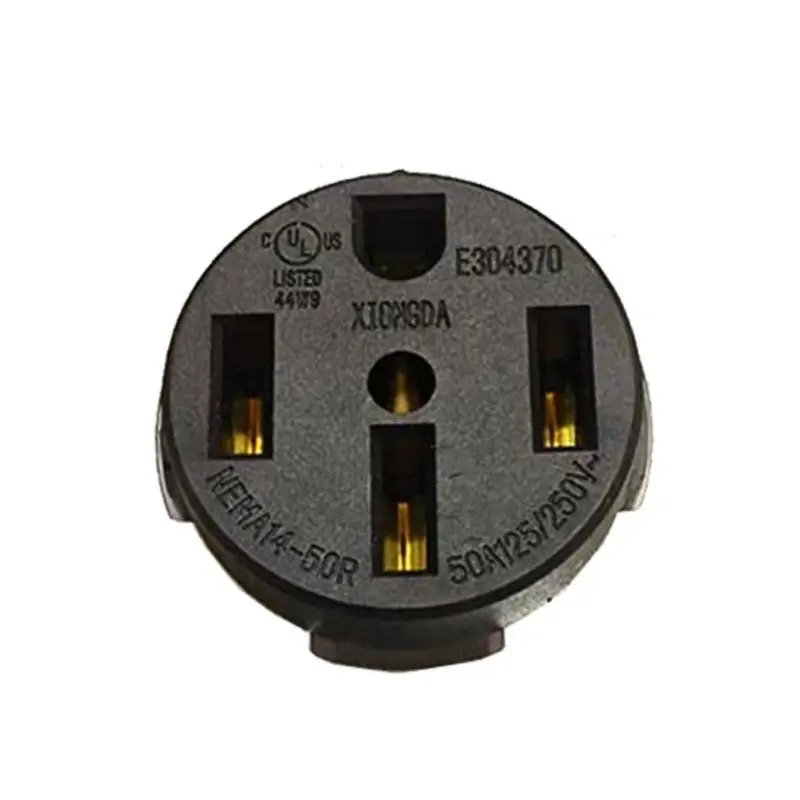 02DE Recreational Vehicle Outlet 4 Prong Metal Socket Heavy Duty Construction Shockproof Design for Camping Trailers