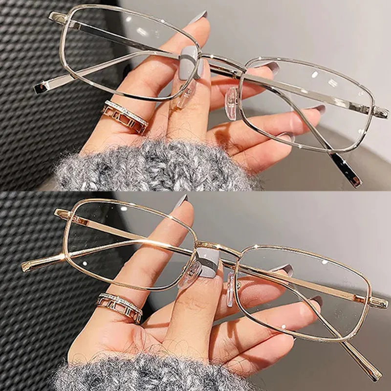 نظارات بإطار مربع صغير ياباني كوري للنساء نظارات هاراجوكو الرجعية نظارات قراءة شفافة نظارات حجب الضوء الأزرق
