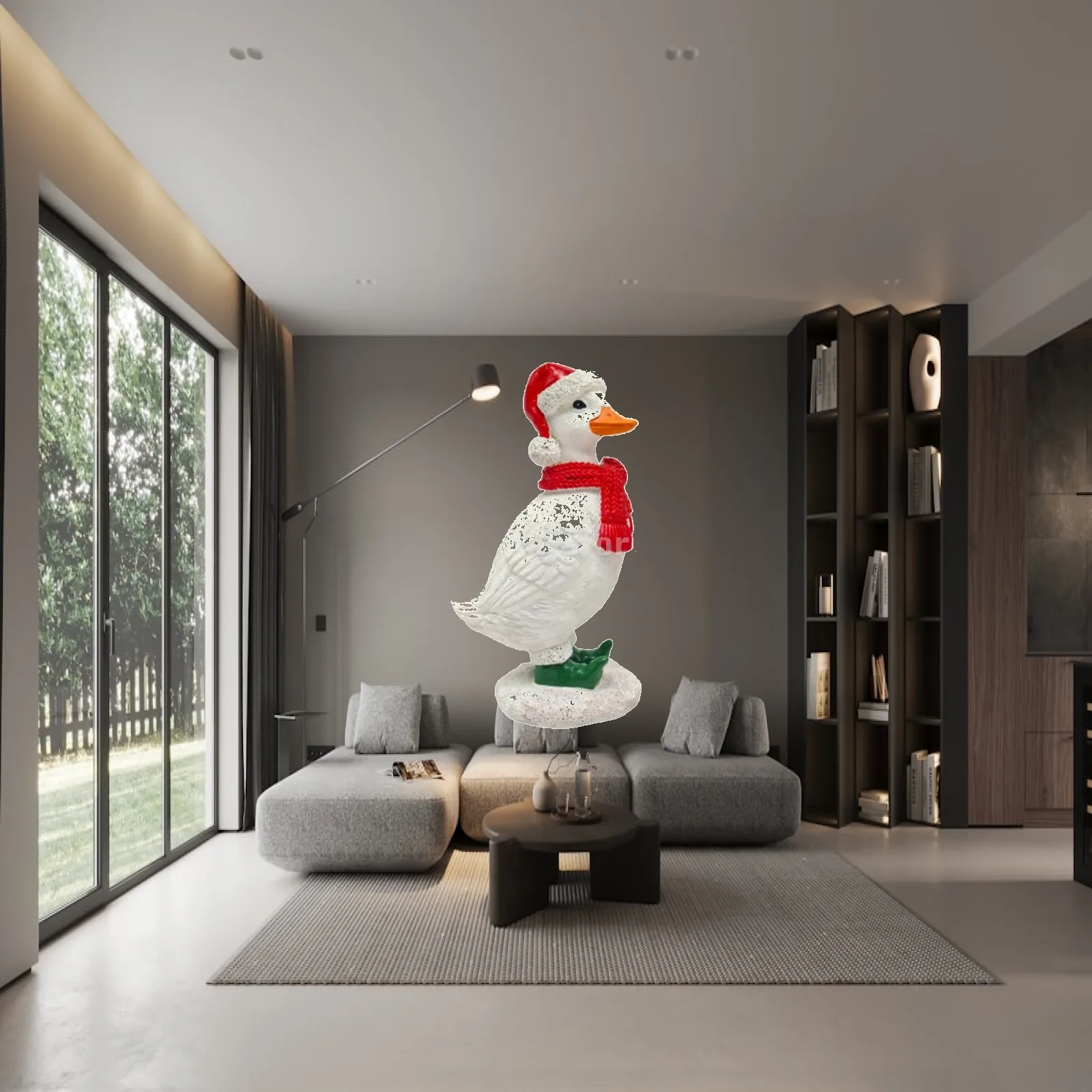 Christmas Animal Figurine Statue Christmas Decor Gift Versatile Arts Sculpture for Winter Home Bedroom Festival Tabletop