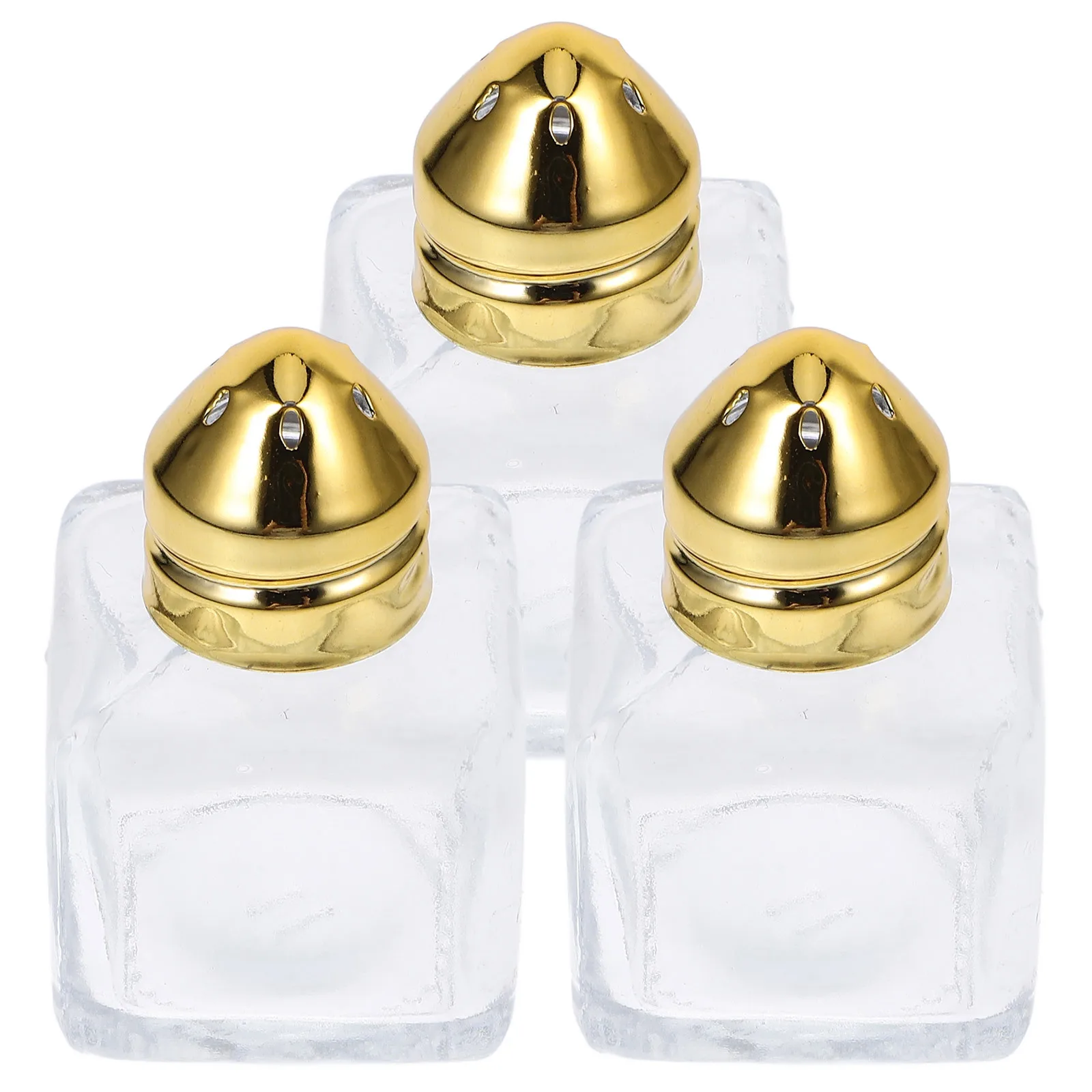 

3Pcs 15ml Glass Salt Shaker Set Kitchen Condiment Organizer Durable Easy to Use and Clean Salt and Pepper Shaker