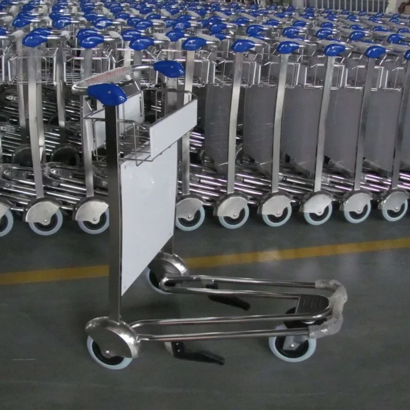 OEMStainless steel automatic handbrake silent three-wheel hotel railway station high-speed rail station terminal airport luggage
