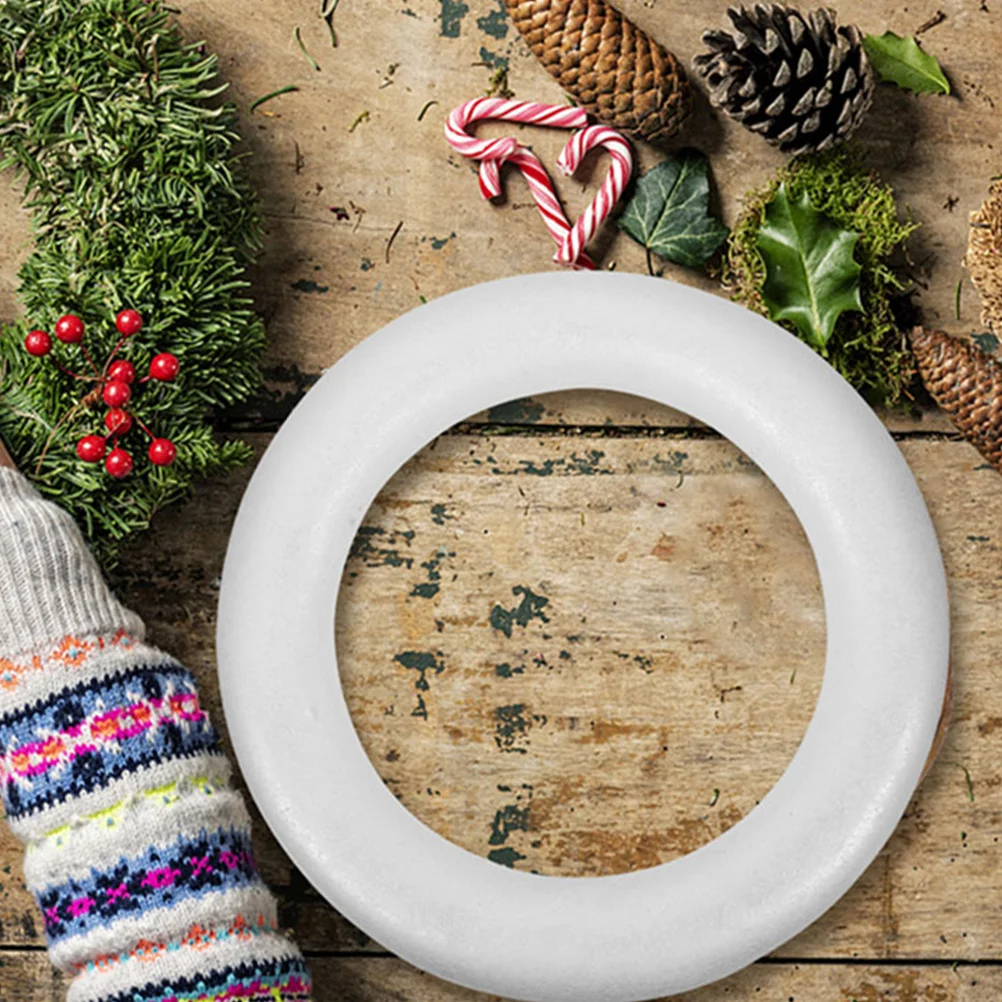 

6Pcs Foam Craft Wreath Rings Round Circles for DIY Decorations Wedding Christmas Floral Wreath Form Supplies