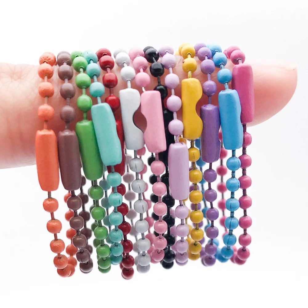 50pcs 10cm Colorful Ball Bead Chains Fits Key Chain/Label Hand Tag Connector For DIY Bracelet Jewelry Making Accessory image 5