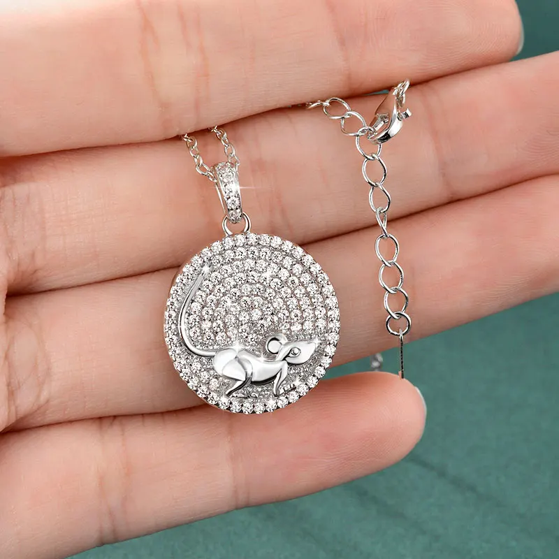 Anziw 2026 New 14k Gold Filled Zodiac Mouse Pendant Necklace for Women&Mern Cute Animals Adjustable Chain Birthday Jewelry Gift