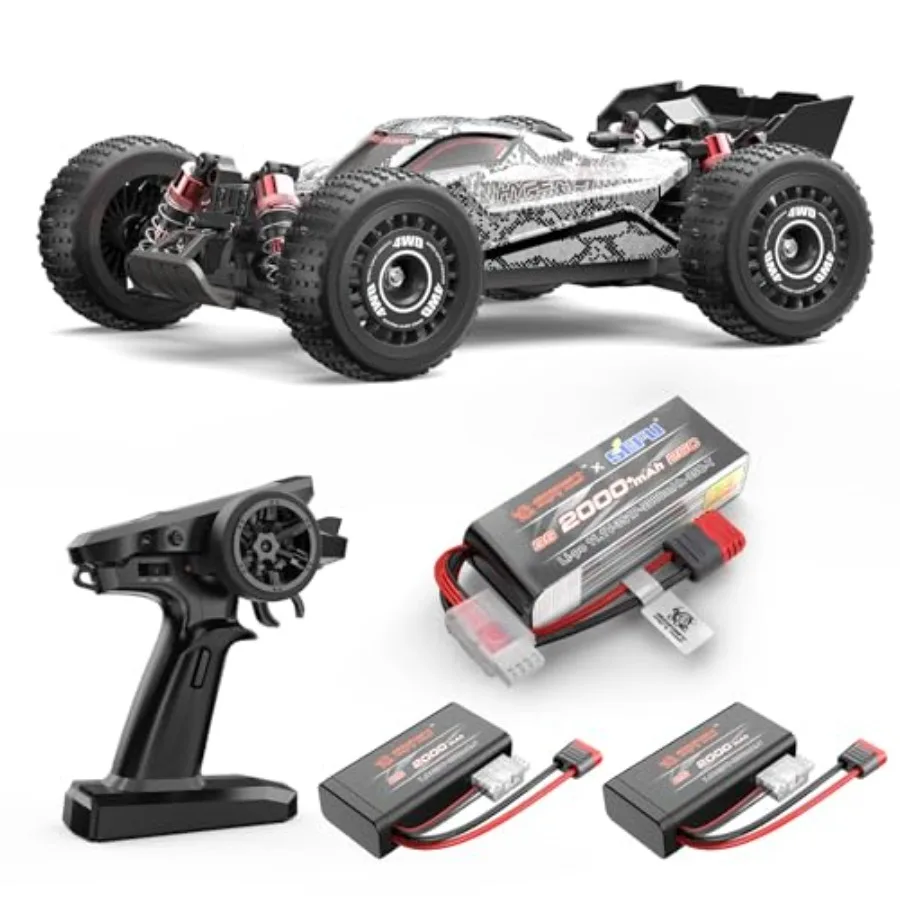 

H16PL 1/16 RTR Brushless Buggy Fast RC Car for Adults Max 38 mph Racing High Speed with Aluminum Alloy Chassis Black Body Dual