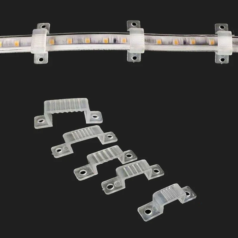 LED Strip Light Fastener Clips LED Strip Clip 5050 5730 3014 2835 Flexible Mounting Fixer for Fixing LED Strip Clips