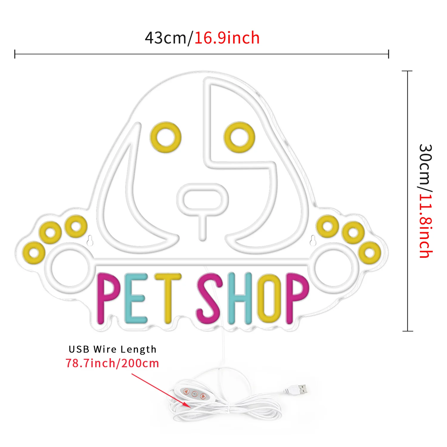 أضواء النيون PET SHOP مرحة ودافئة باللون، مناسبة لإضاءة الجو في متاجر الحيوانات الأليفة أو غرف النوم أو العمل #4