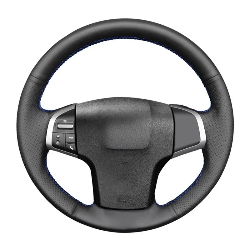 Black Artificial Leather Car Steering Wheel Cover For Isuzu D-Max MU-X 2013-2020 Holden Colorado AU 2012-2014 2015 2016-2019