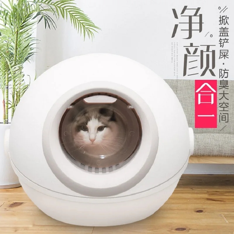 Caja de arena cerrada XL para gatos, control de olores y fácil limpiar - imagen 3