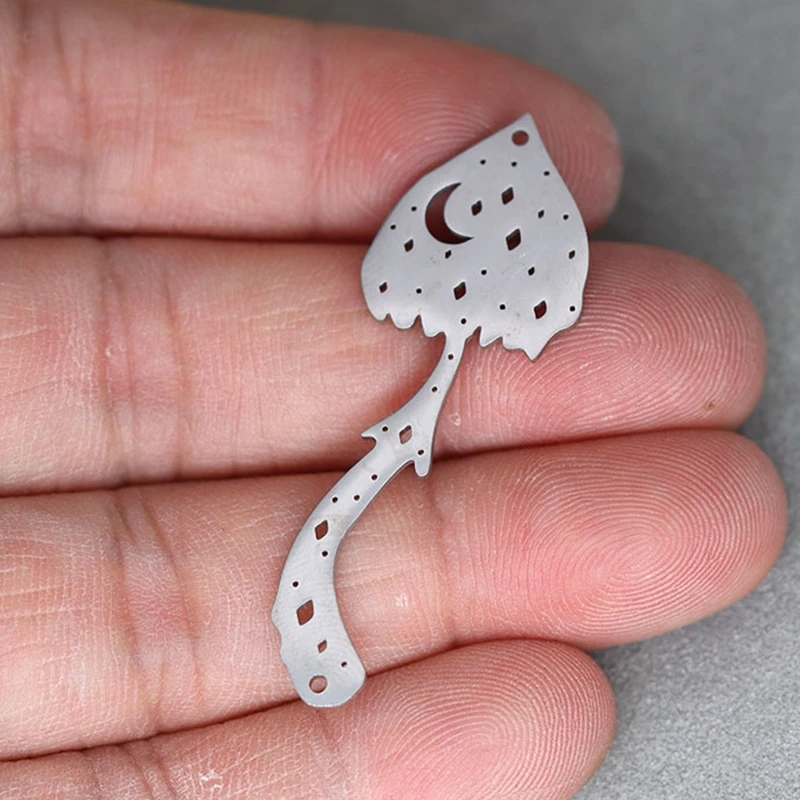 

3pcs DIY Carft Tassels Vintage Earrings Mushroom Star Moon Charm for Jewelry Making Necklace Stainless Steel Pendant Accessories