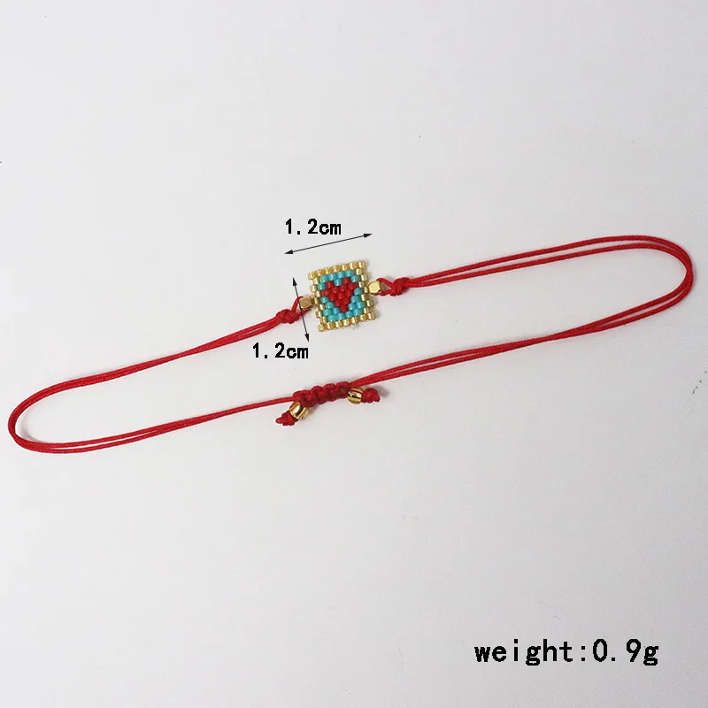 Personalized small square love miyuki bracelet bohemian simple cute peach heart hand-woven bracelet