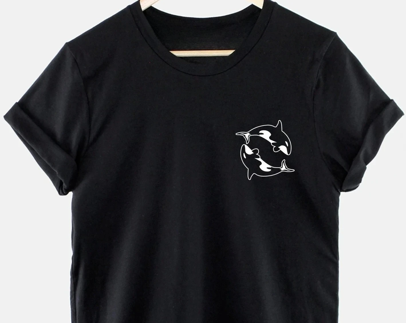 Image of Meistverkauftes Orca-Killerwal-T-Shirt Orca-Killerwal-Print-Oberteile Nautischer Druck Damen Y2K Ausverkauf für Damenbekleidung