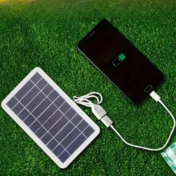 2W Portable Solar USB Charger With 0-0.4A Output For Outdoor Travel Power Banks Phones Flashlights Compact Photovoltaic Panel