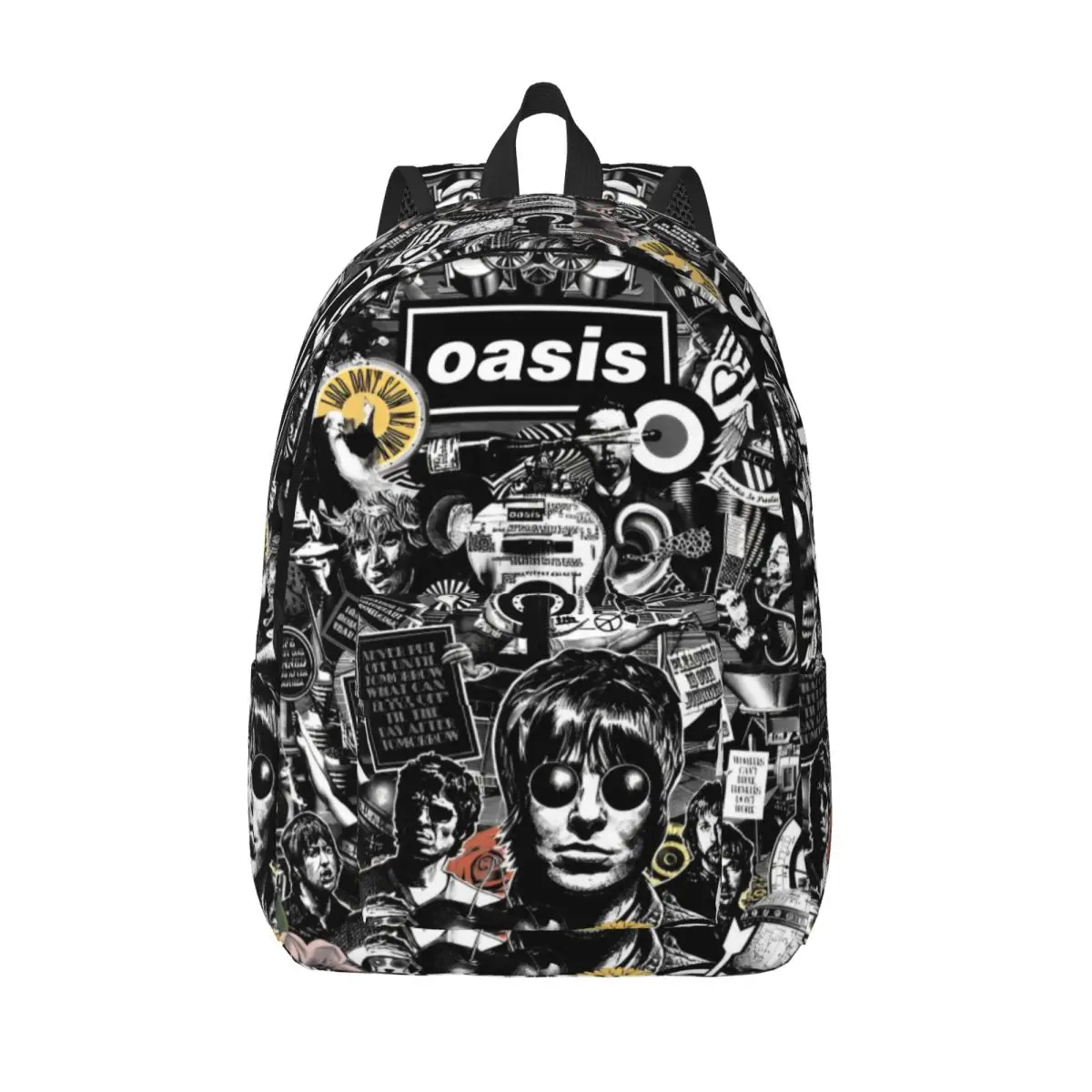록 밴드 영국 음악 앨범 클래식 배낭 선물 학생 작업 O-Oasis Daypack 남성용 여성용 대학 캔버스 가방