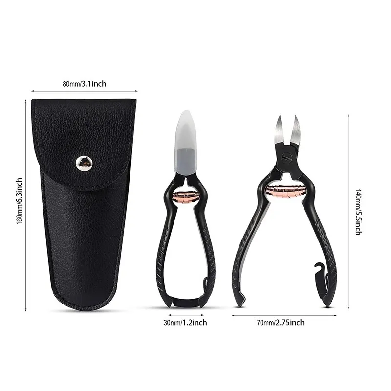 New Design Black Toenail Clippers Heavy Duty Thick Nail Clippers Stainless Steel Podiatry Ingrown Manicure Tools Wholesale