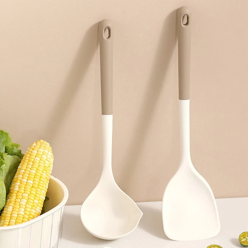 Japanese-style Non-stick Pan Special Silicone Cooking Spatula, Household Soup Spoon, High Temperature Resistant Kitchen Utensil