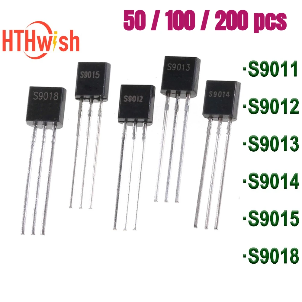 50/100/200PCS Transistor S9011 S9012 S9013 S9014 S9015 S9018 NPN DIP Silizium Transistoren 3pin Elektronische Komponente TO92
