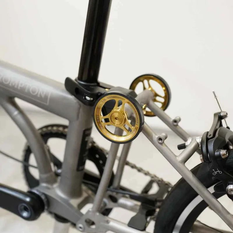 CNC Titanium 70mm Ceramic Third Wheel – Foldable Bike Push Assist Roller​