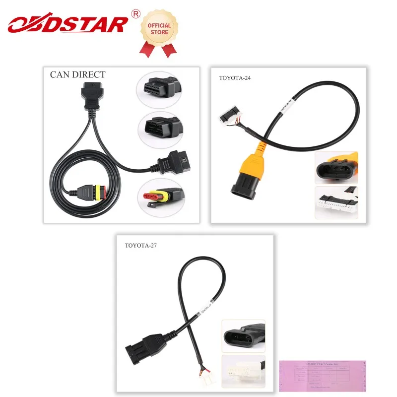 

OBDSTAR CAN DIRECT KIT for TOYOTA-27/24 No Disassembly Cable Working with X300 DP PLUS