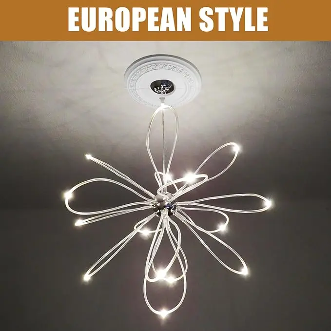 

12inch Ceiling Medallion For Home Lighting Fans PU Material Detachable And Lightweight With Construction