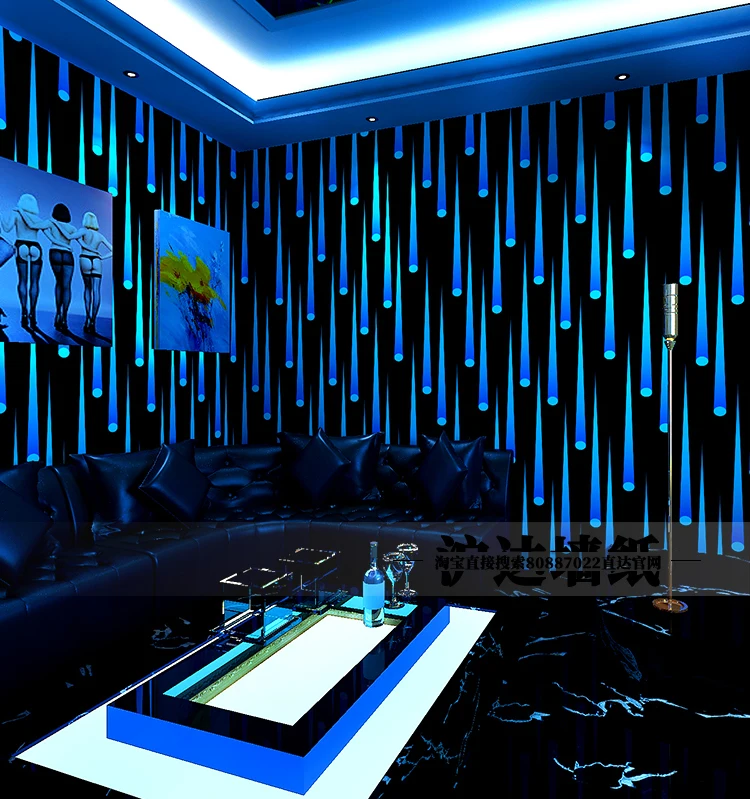 Flicker Ktv Wallpaper Karaoke Bars Flash Wall Covering 3d Reflective Bar Ceometric Pattern Background Striped Wallpaper