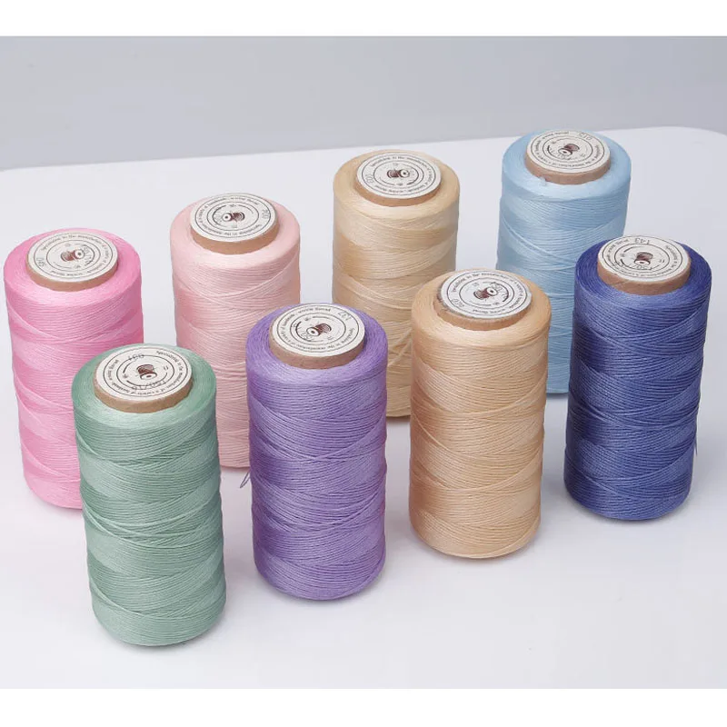 150D 260Meters 0.8mm 70colors Polyester Waxed Line Leather Craft Sewing Wax Thread Cord Flat Leather Sewing Wax Thread DIY