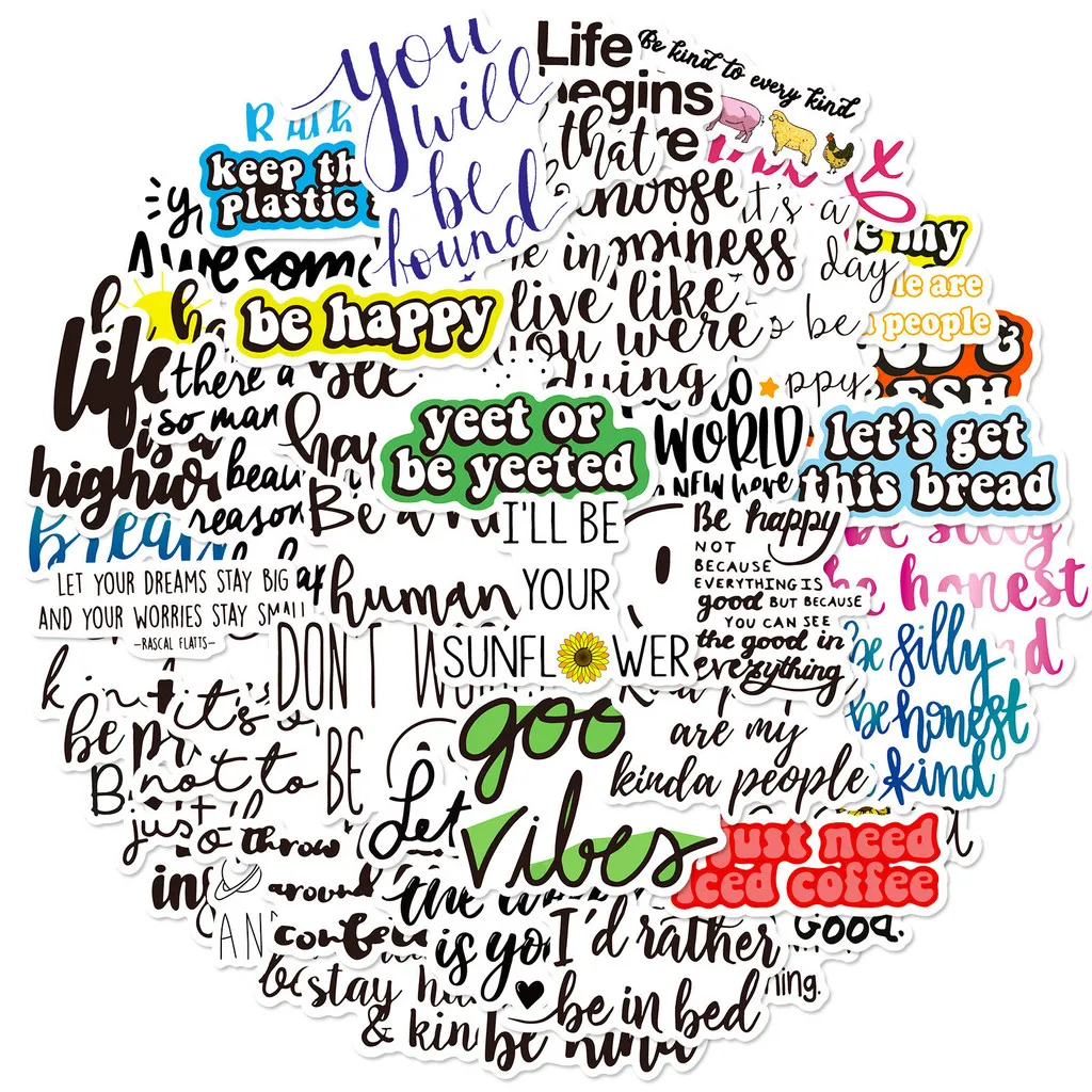 ملصقات وجه مبتسم صديقة للبيئة - شارات خالية من مادة BPA مكونة من 50 ورقة لتزيين زجاجات المياه ذات العلامات التجارية الإبداعية (متجر Anime Worlds)